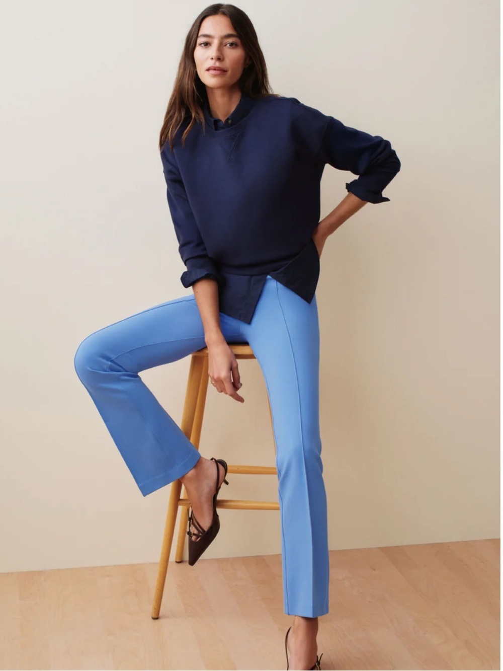 Spanx NWT Ponte Kick Flare Pant with Pintuck in aster